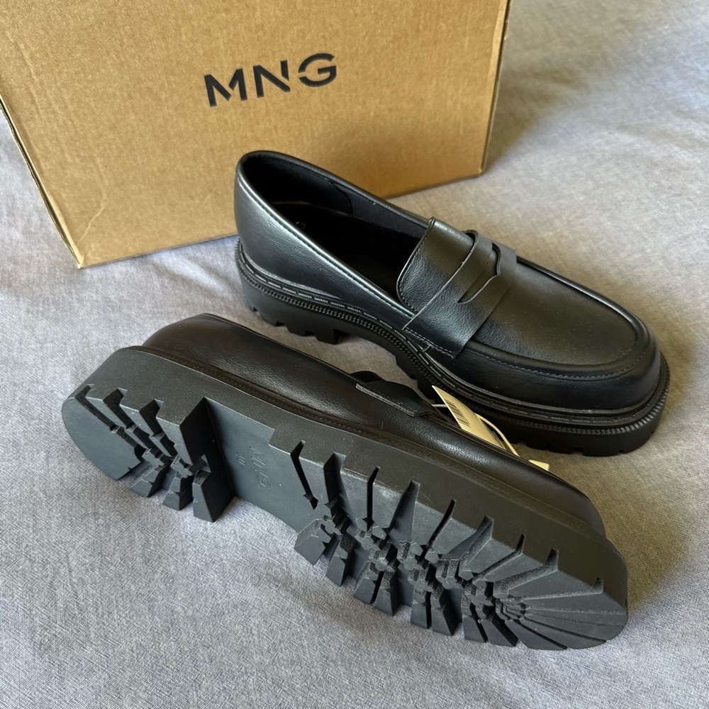 NWT Mango Women's Black Platform Loafers size 40 - Picture 4 of 7